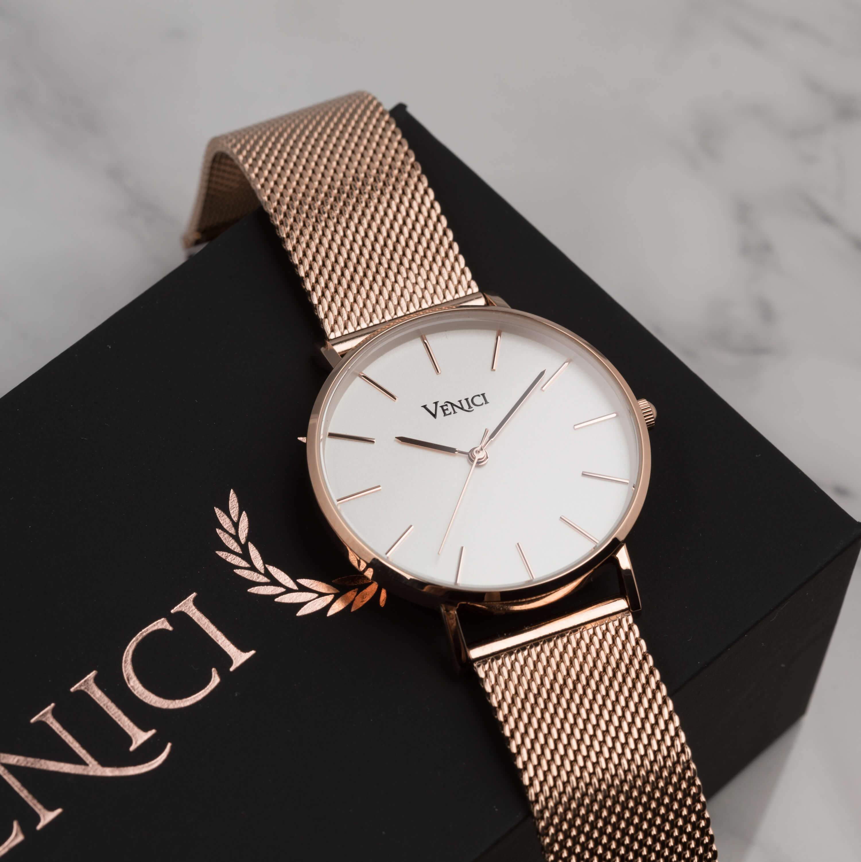 Athena Rose Gold Watch for Women | Venici Times